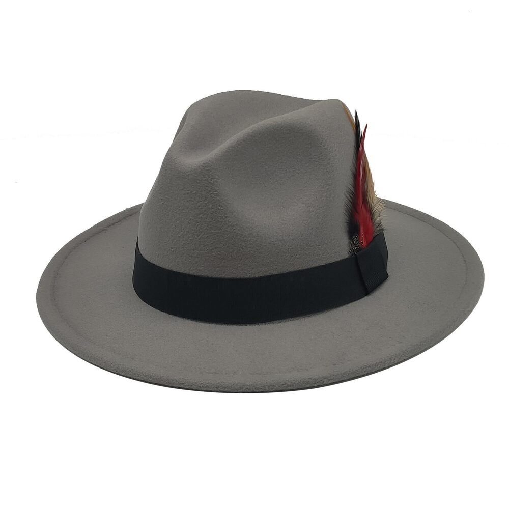8758 Fedora Hats Classic Wide Brim Fedora Hat Dress Hats Panama Hat